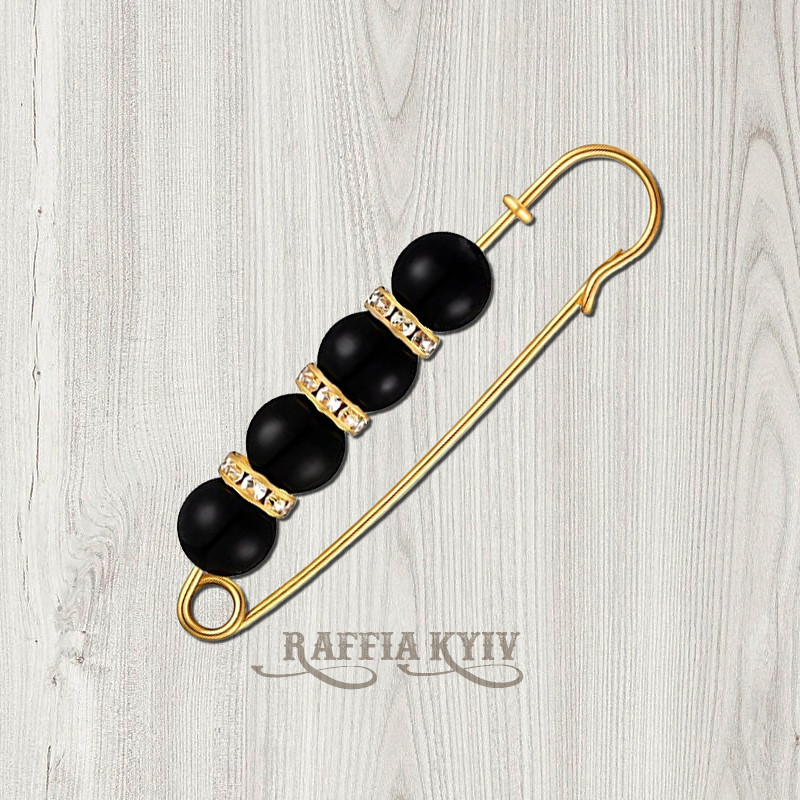 Булавка с чорными жемчужинами